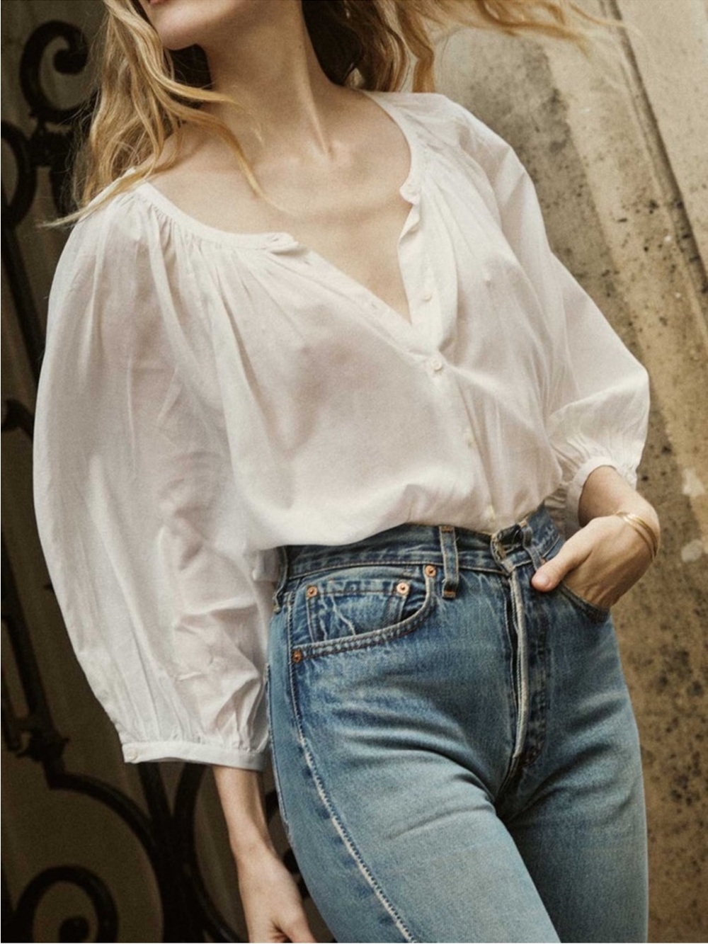 Doen Jiana Top in Salt White NWT